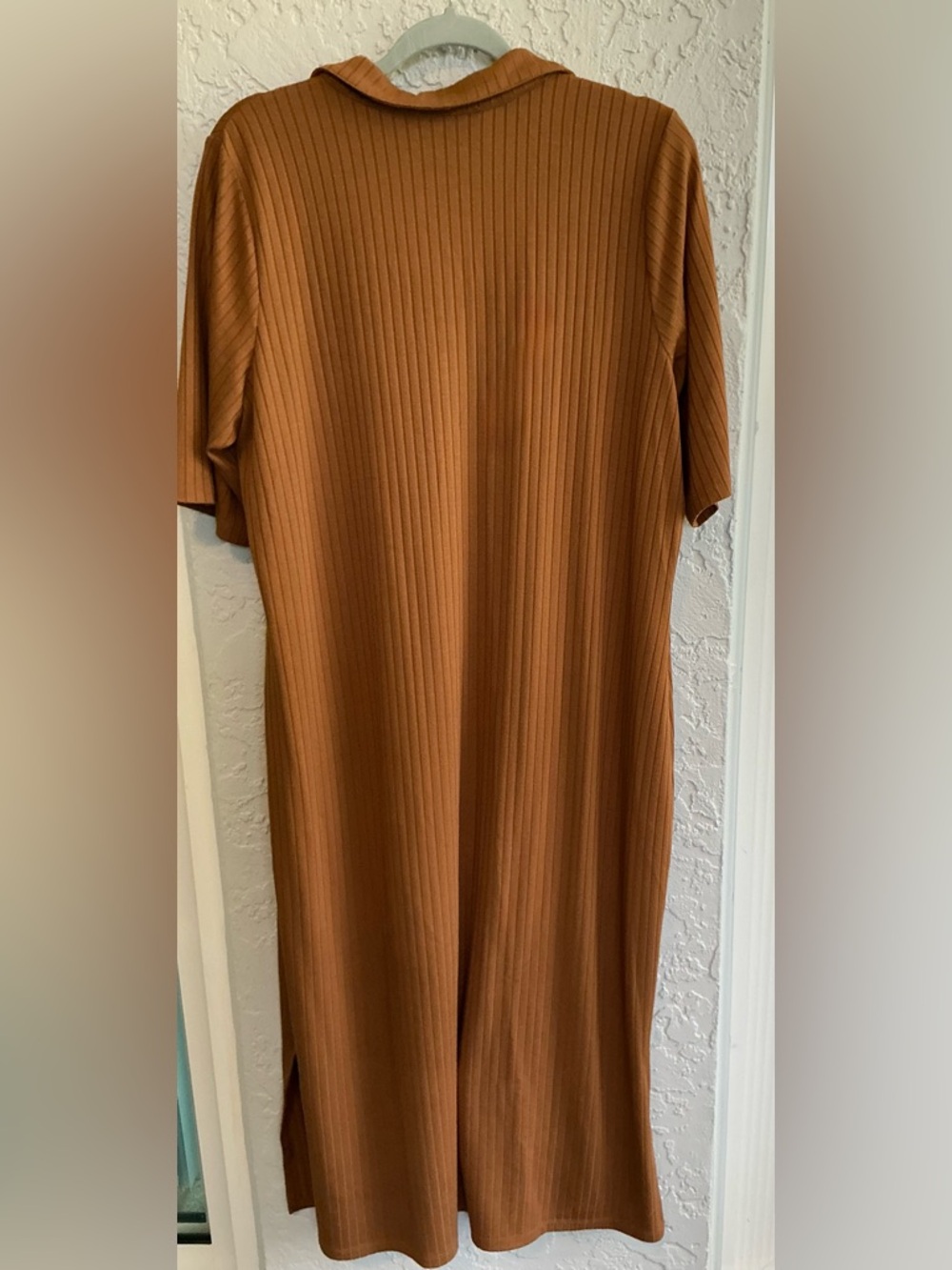 Colleen Lopez Ribbed Polo Shirt Dress - Brown - Picture 5 of 6